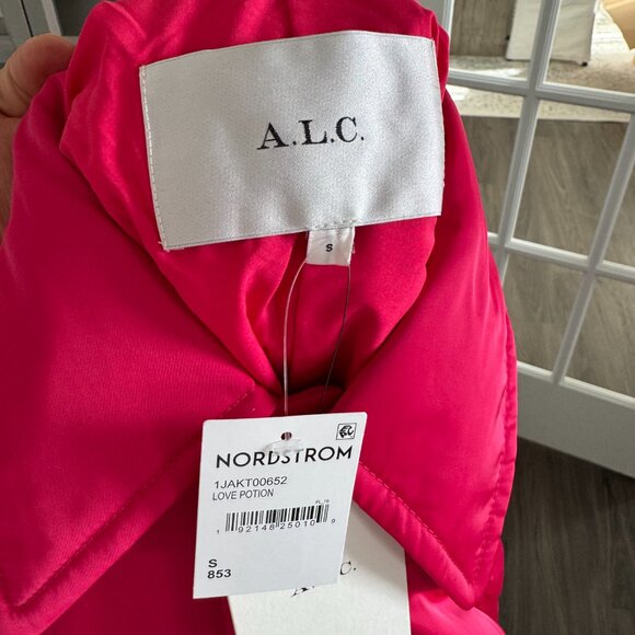A.L.C. Lincoln Jacket NEW Streamlined Water Resistant Pink Snap Front Small S - Picture 6 of 7